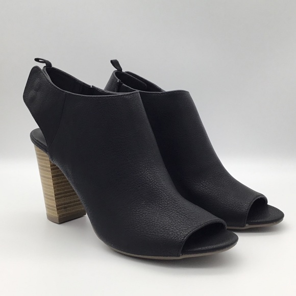 NWOB GAP Peep-Toe Booties Stack Block Heels - Picture 2 of 12